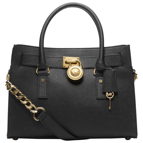 michael kors hamilton schwarz|michael kors leather satchel.